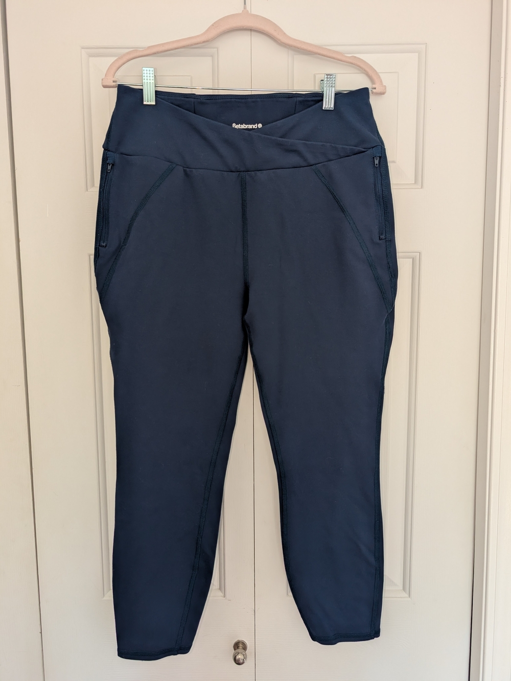 Betabrand Cross Waist High-Rise Active Crop Leggings